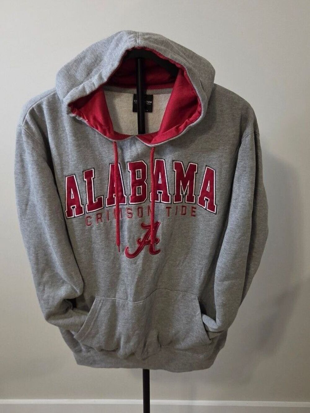 Mens Colosseum Alabama Crimson Tide Gray Red Lettering Hoodie sz L